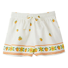 Fábula - Shorts con cordones naranjas | Blanco