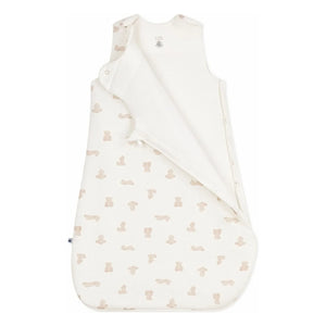 Petit Bateau - Saco de dormir con osito de algodón orgánico | Blanco