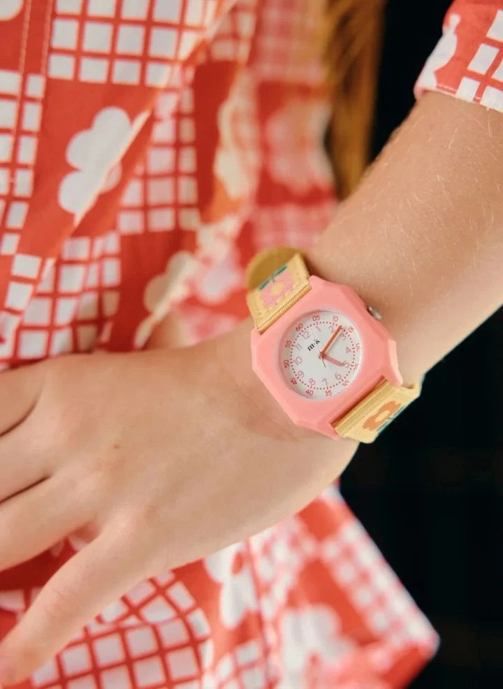 Mini Kyomo - Reloj Flores de los Setentas - Mini Kyomo x Taxi Brousse | Beige