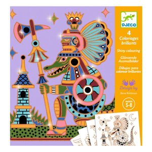 Djeco - Hojas para colorear de Guerreros Animales