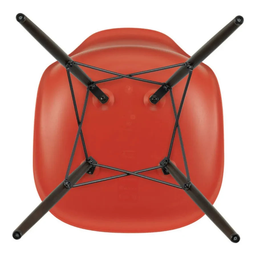 Vitra - Silla de plástico DSW - base de arce - Charles & Ray Eames | Rojo amapola