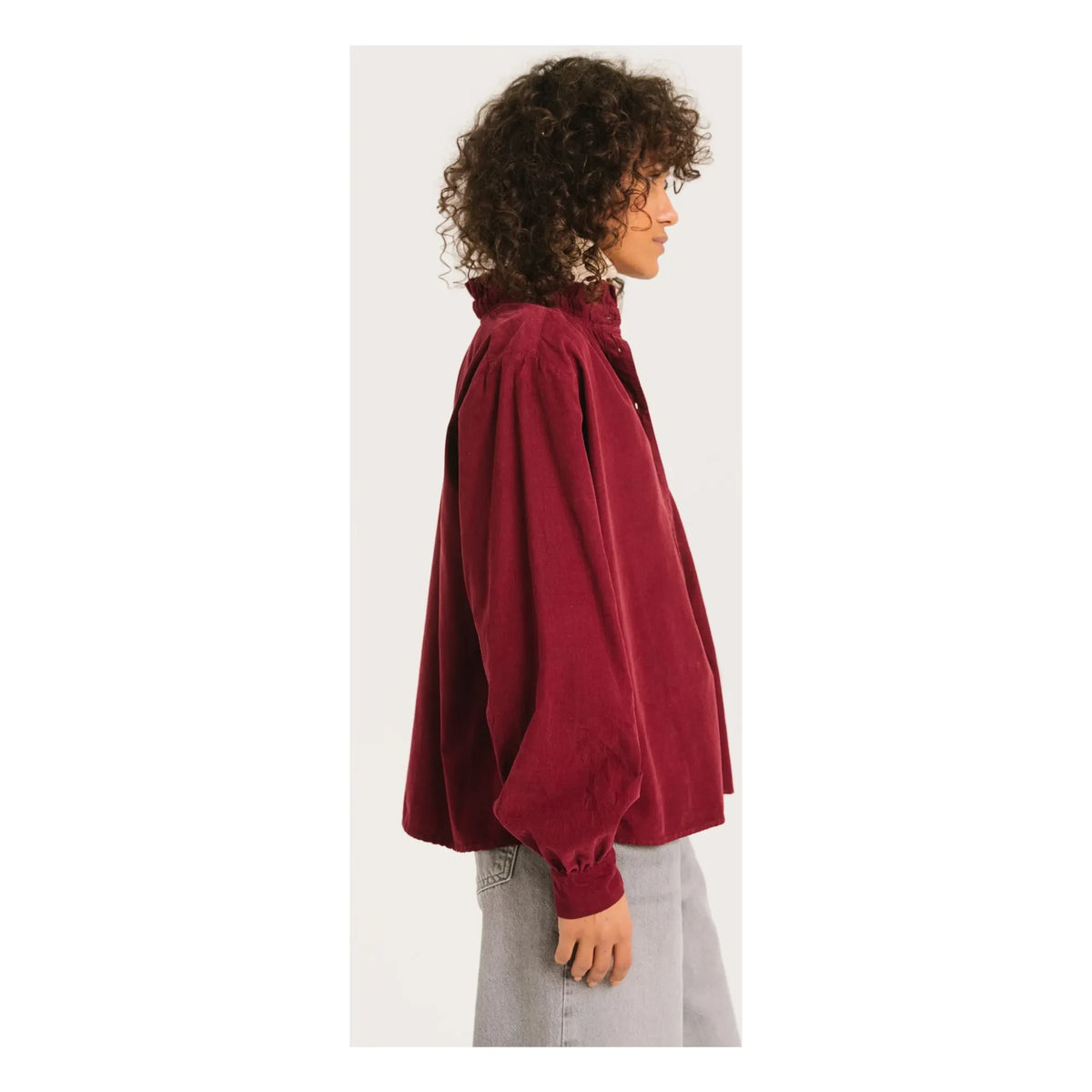 Sacrécoeur - Blusa de terciopelo Soline | Burdeos