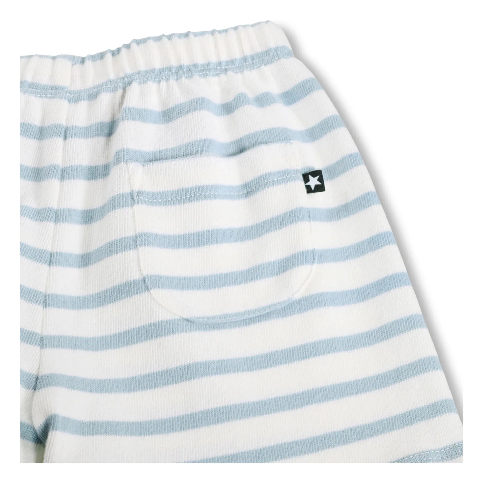Molo - Skie Shorts de Algodón Orgánico a Rayas | Blanco