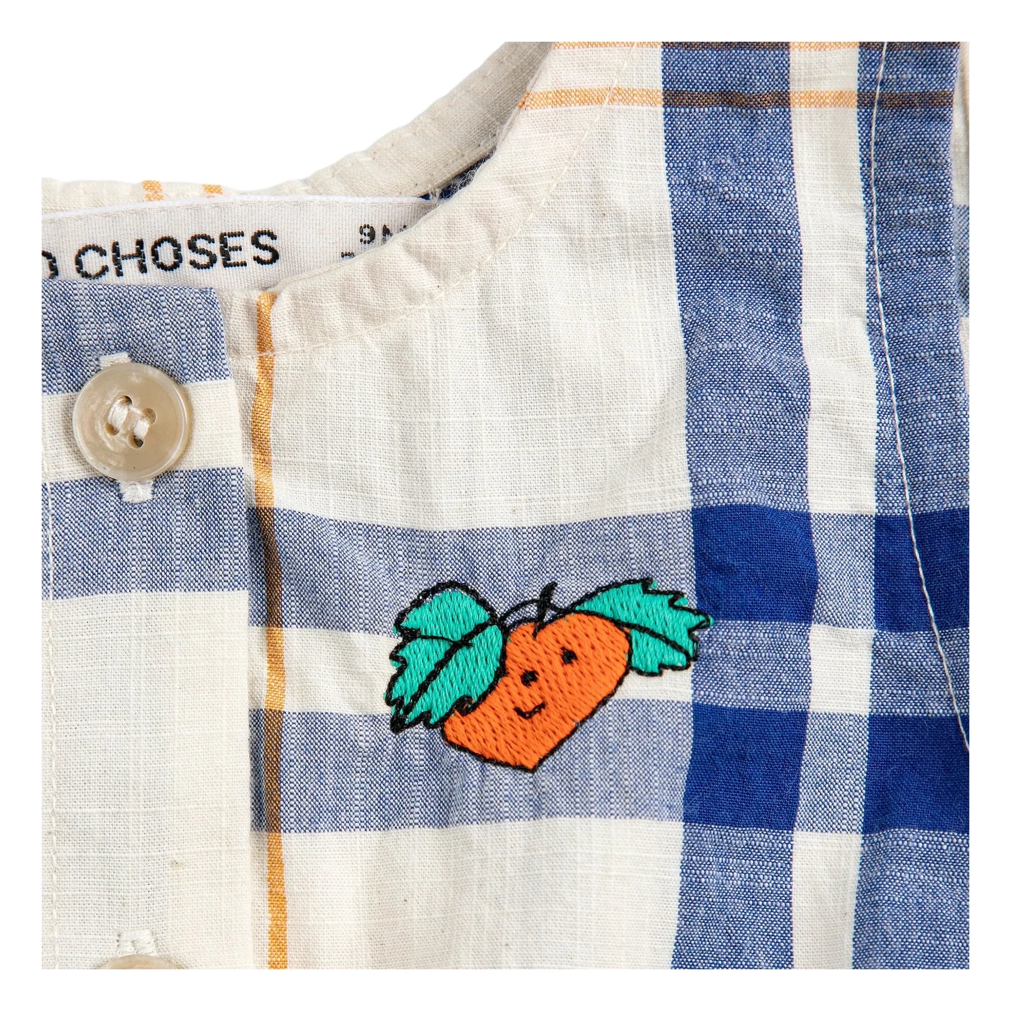 Bobo Choses - Mono de algodón orgánico con estampado de tartán | Crudo
