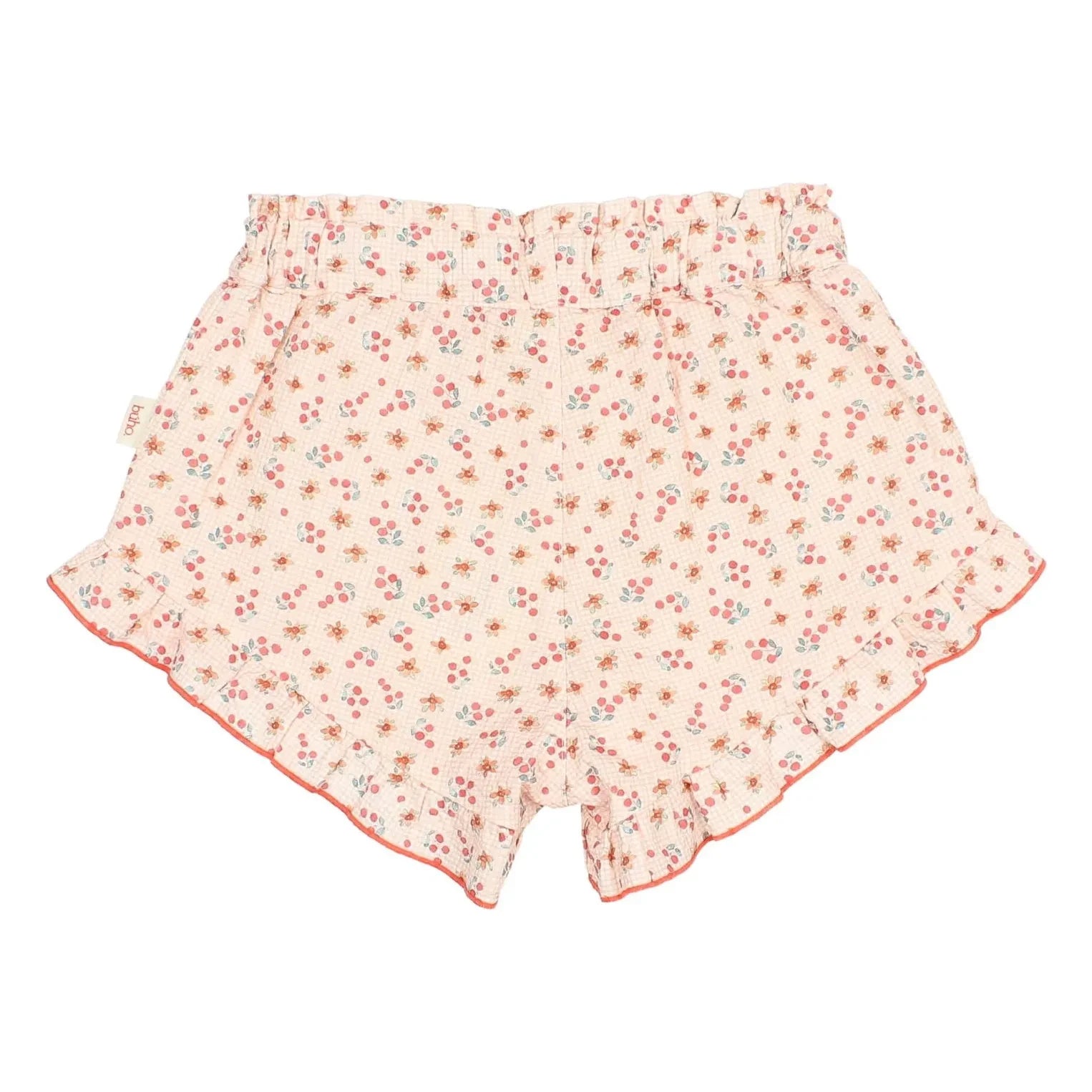 Búho - Pantalón corto de flores a cuadros | Melocotón