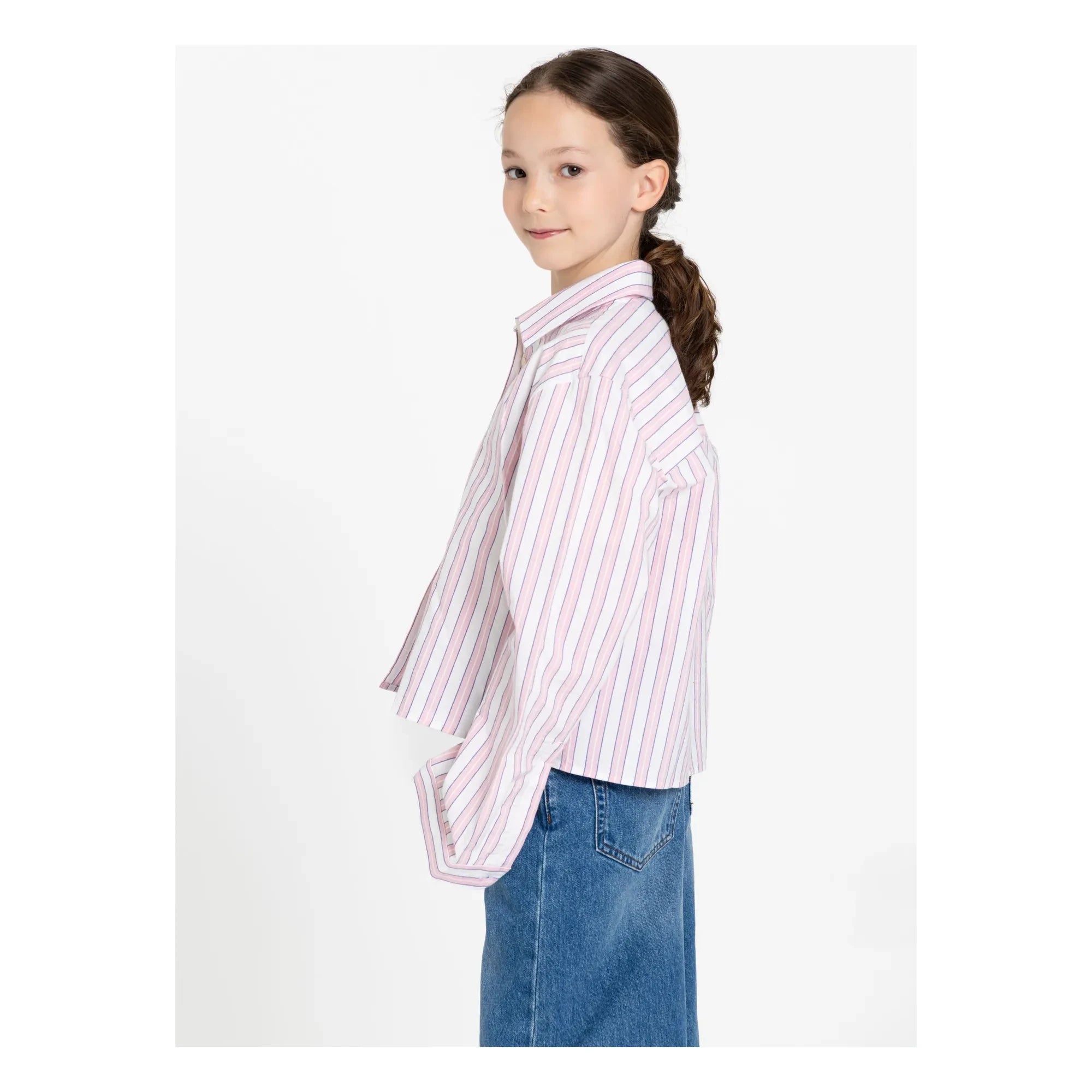 Finger in the nose - Camisa Corta a Rayas Crush | Rosa Claro