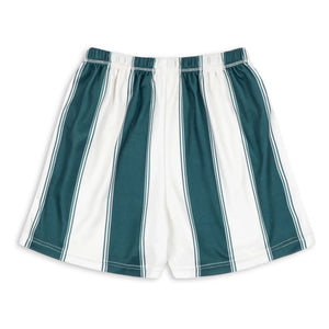 Konges Sløjd - Pantalones cortos de fibra reciclada a rayas verdes