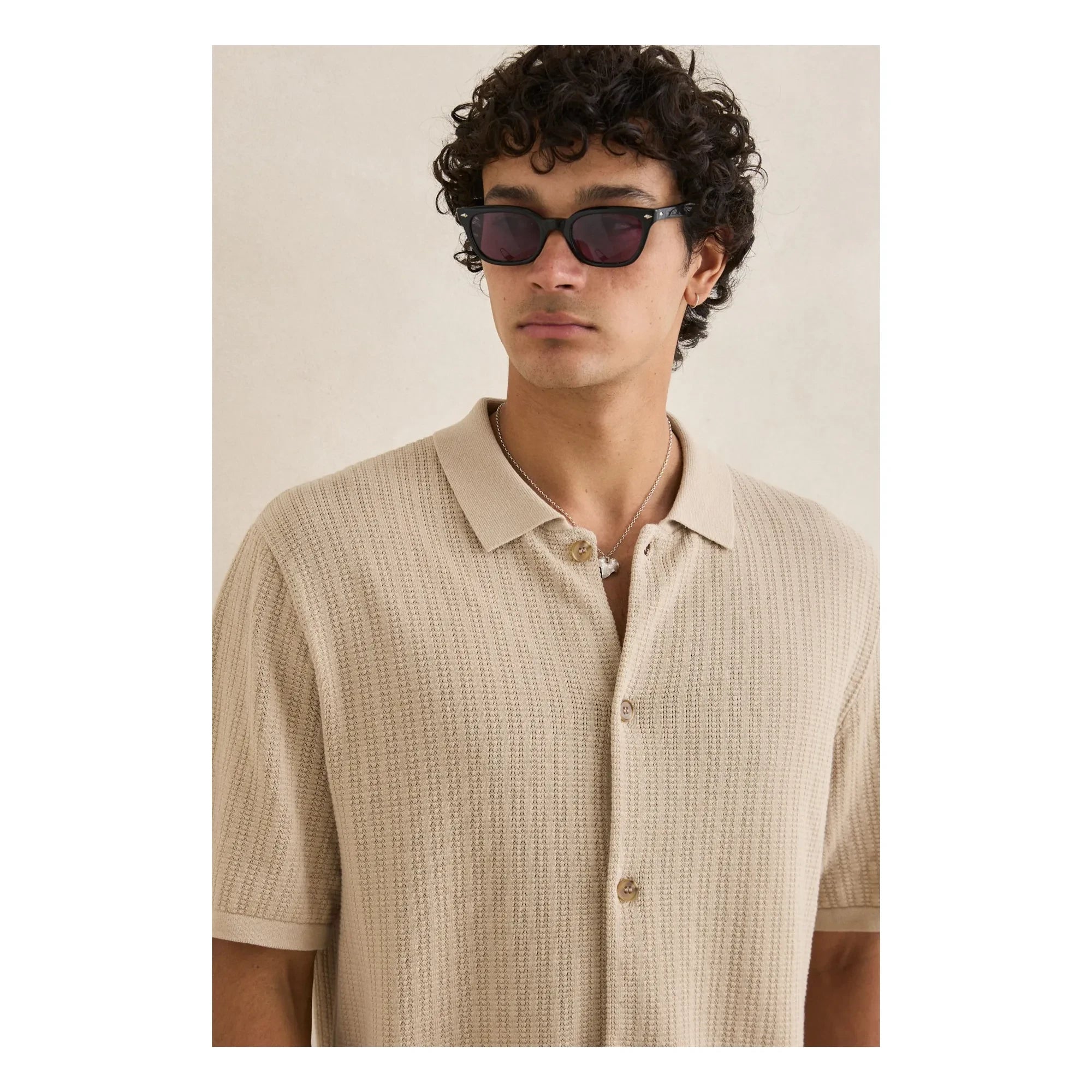 Rhythm - Camisa de manga corta texturizada | Beige