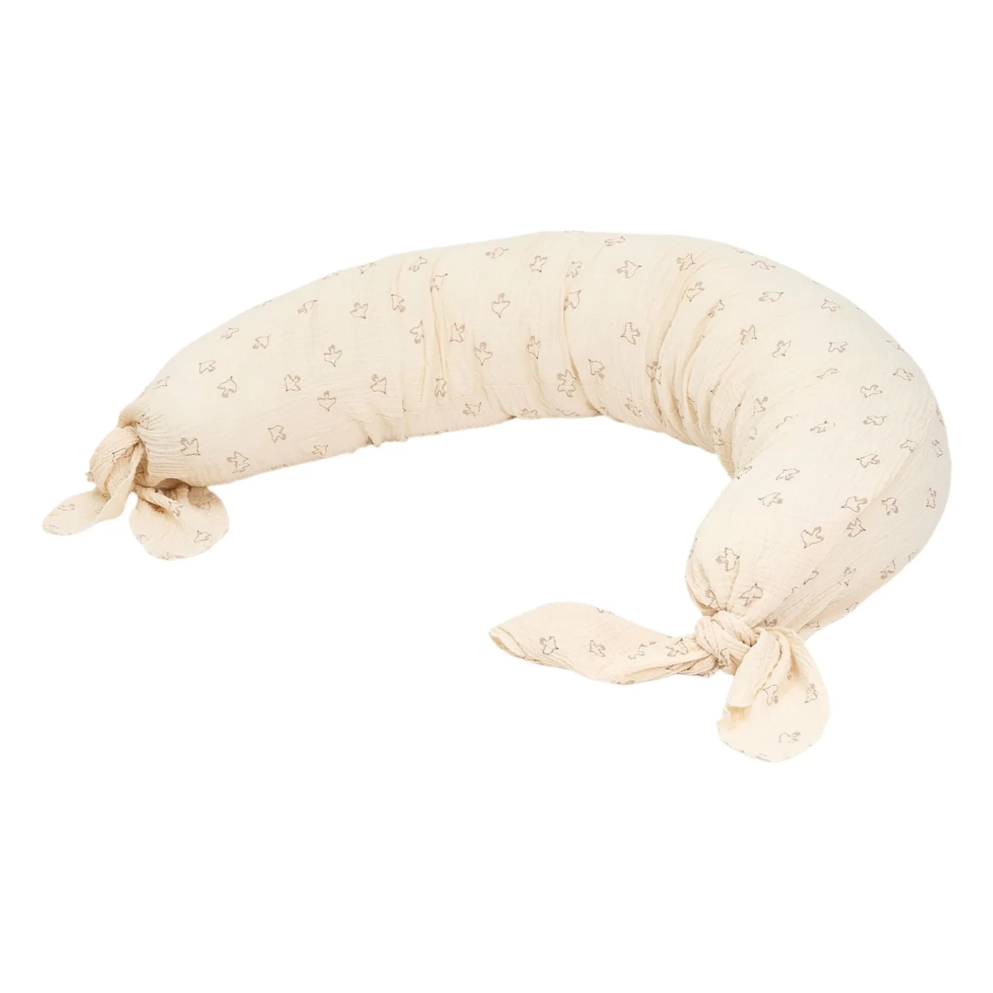 Nobodinoz - Cojín de embarazo Hoshi Birds marrón | Beige