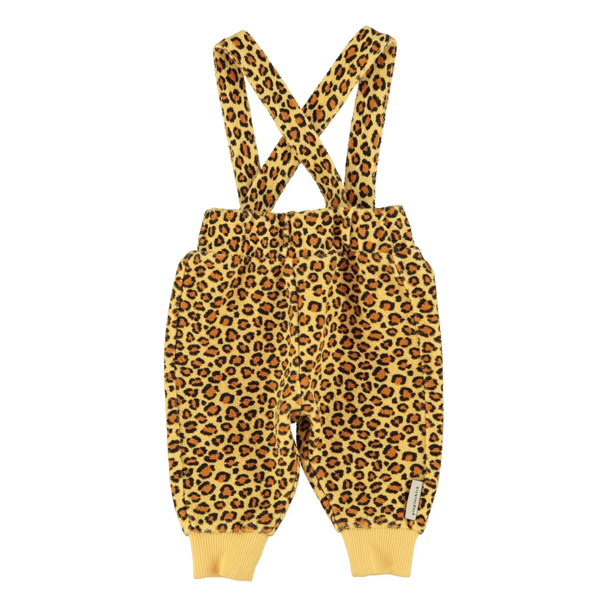 Piupiuchick - Pantalón Salopet Leopardo Forro polar de algodón orgánico | Mostaza