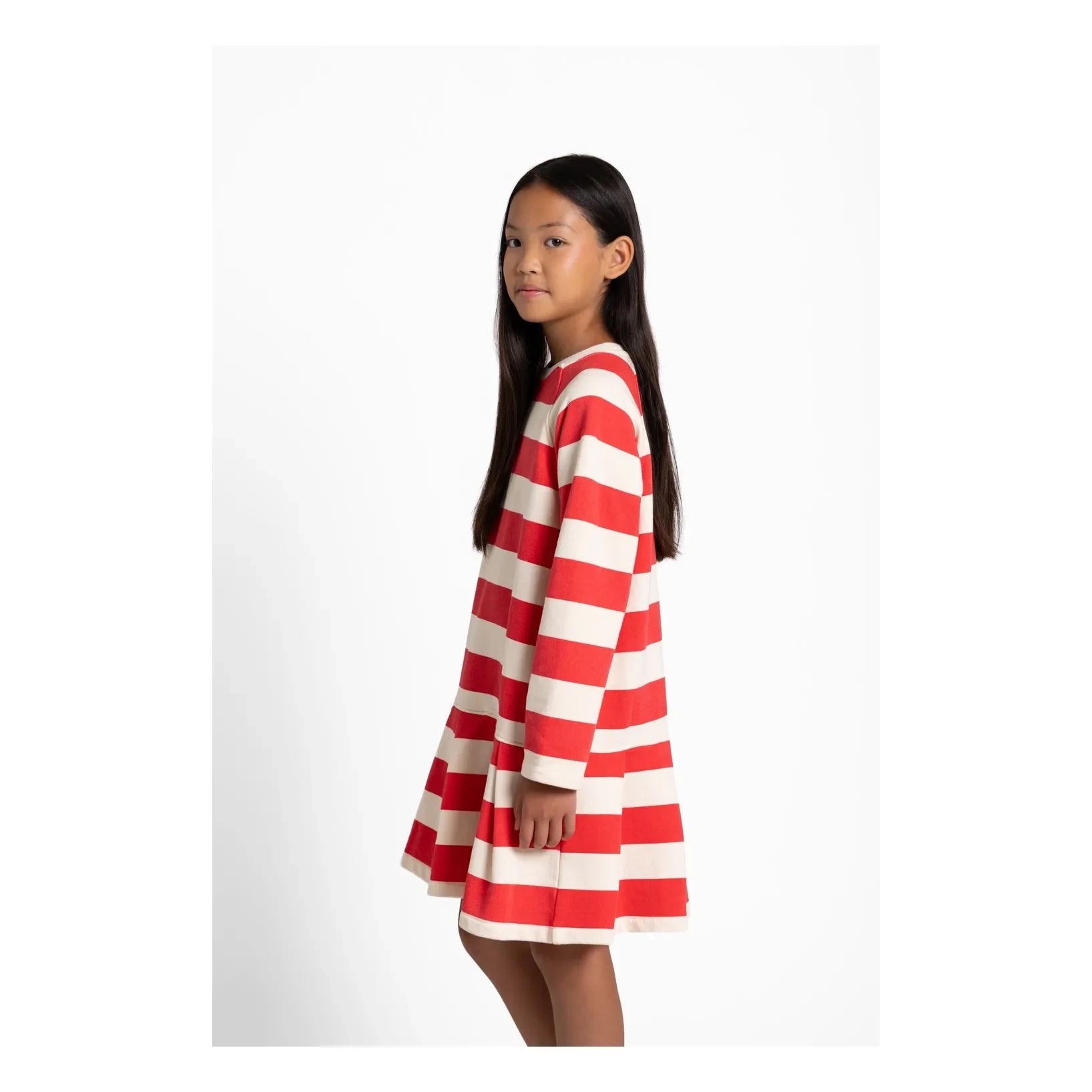 Smallable Kid - Vestido camiseta a rayas Azalea | Rojo