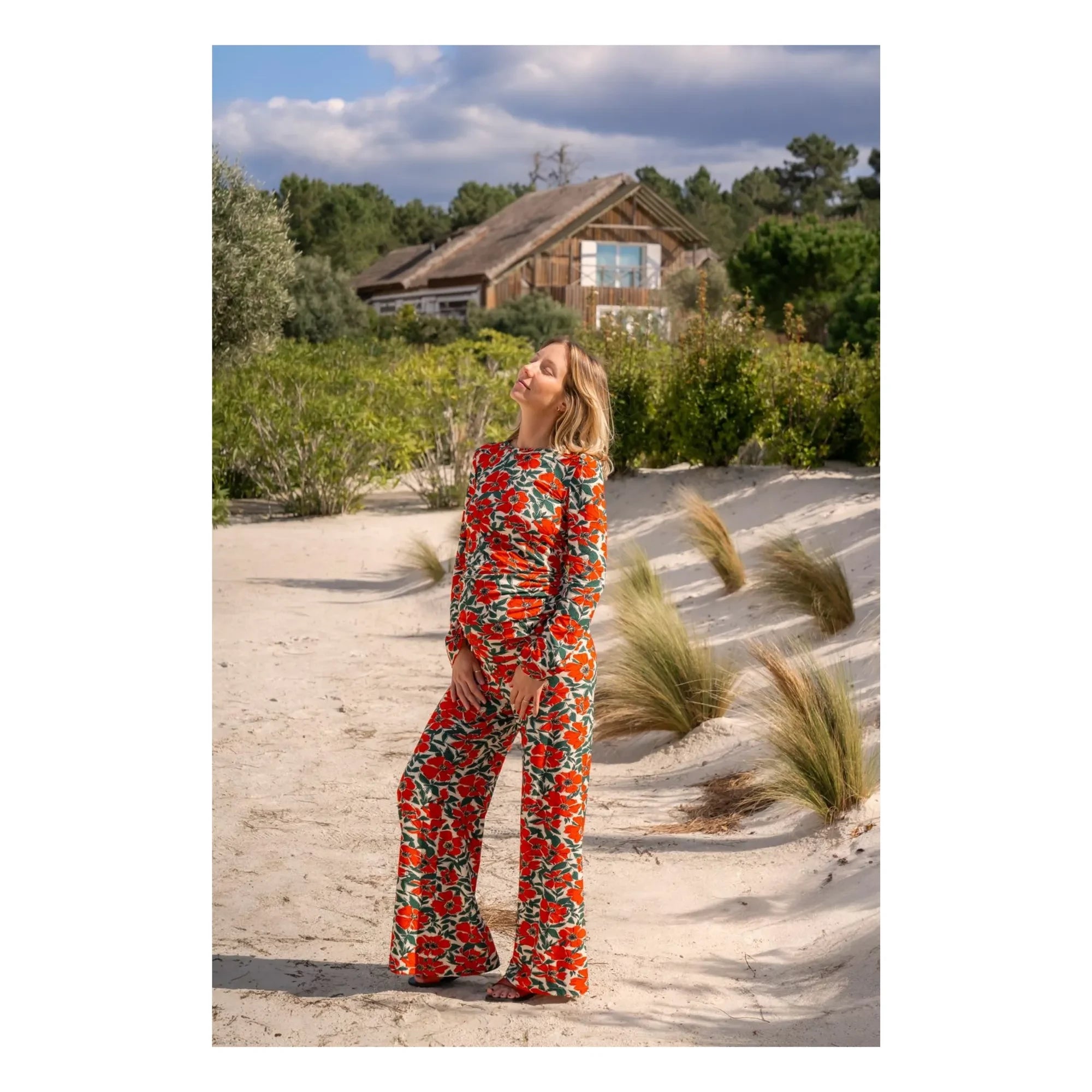 Colección Paloma - Pantalones de maternidad Andrea Poppy | Rojo