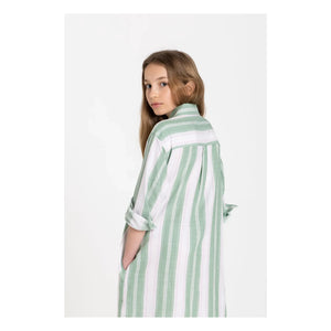 Smallable Kid - Vestido camisero de rayas Leya | Verde Menta