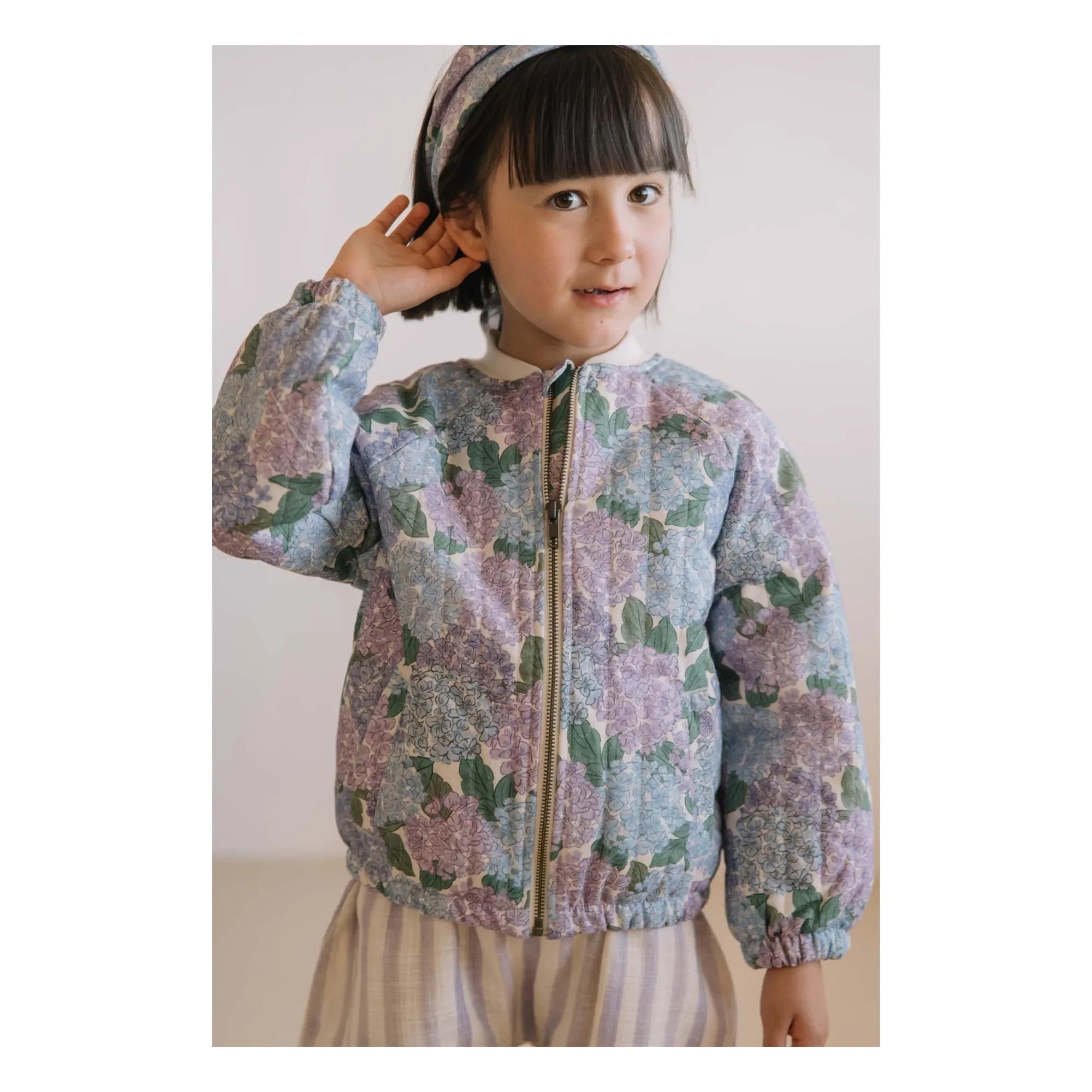 Studio Bohème - Chaqueta Bomber de Algodón Orgánico Léon Flowers | Lila