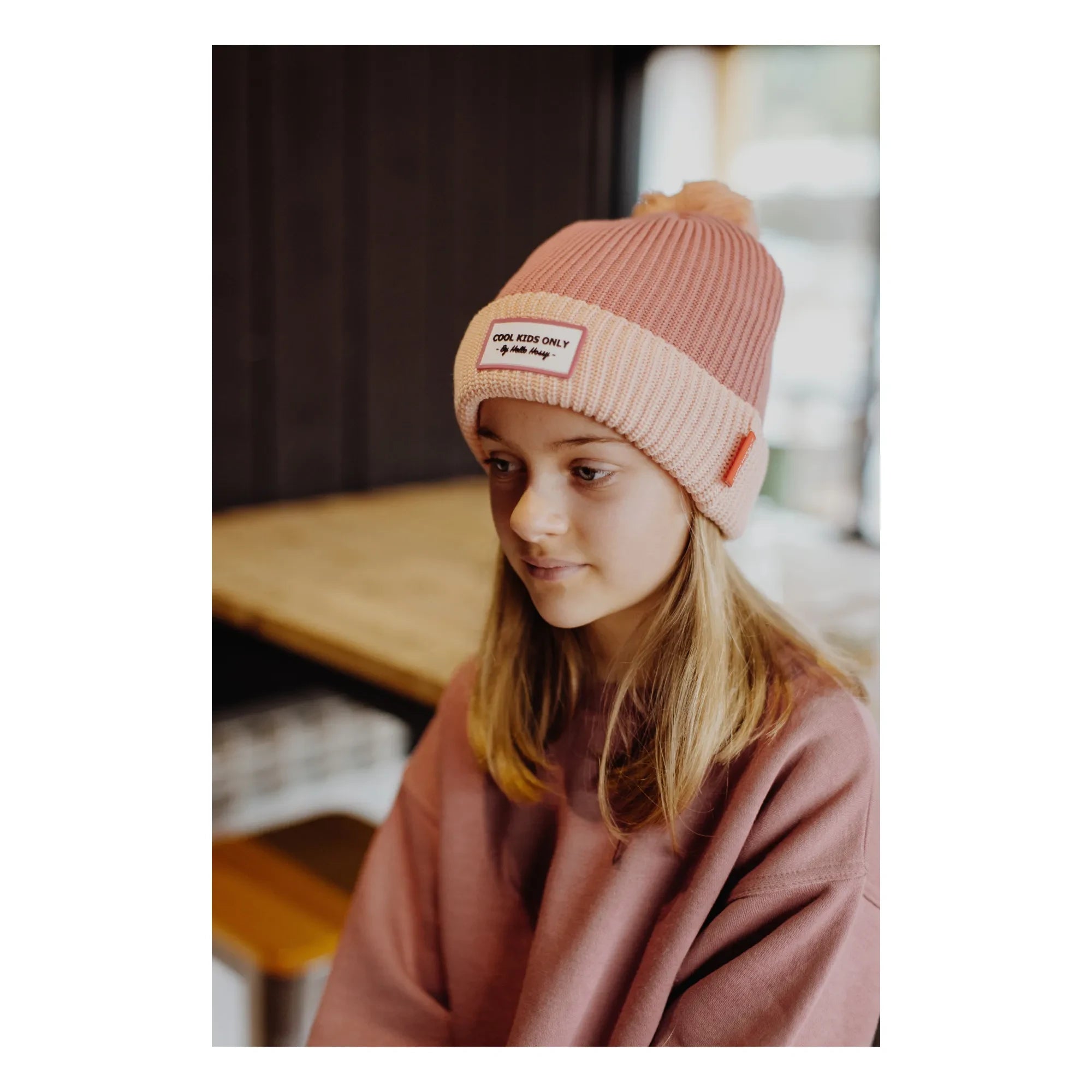 Hello Hossy - Gorro de algodón orgánico color block | Rosa