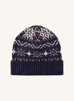 Hundred Pieces - Gorro de Merino Jacquard Timber | Azul Marino