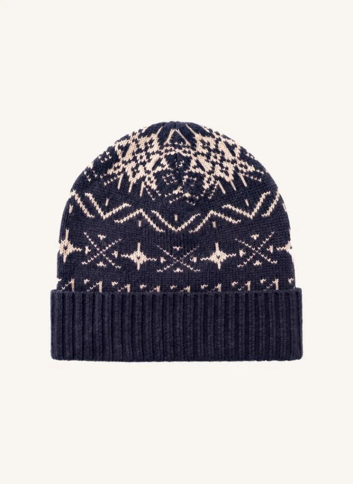 Hundred Pieces - Gorro de Merino Jacquard Timber | Azul Marino