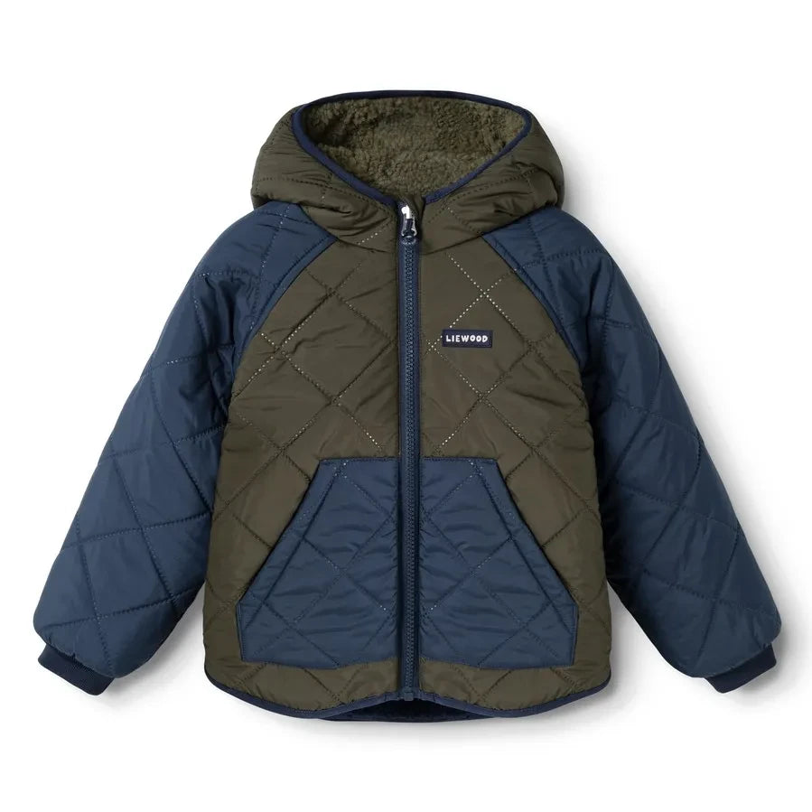 Liewood - Jackson Chaqueta reversible estilo sherpa fabricada con fibras recicladas | Caqui
