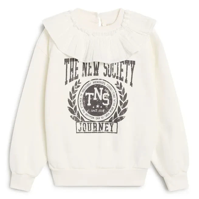 La nueva sociedad - Sudadera Beyaz Row Peter Pan Yaka