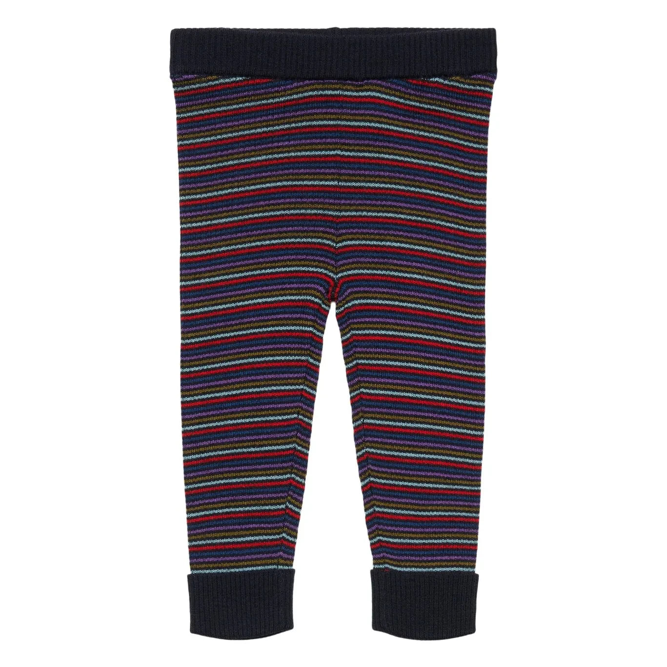 FUB - Slim-Fit Çizgili Merino Yün Tayt | Lacivert