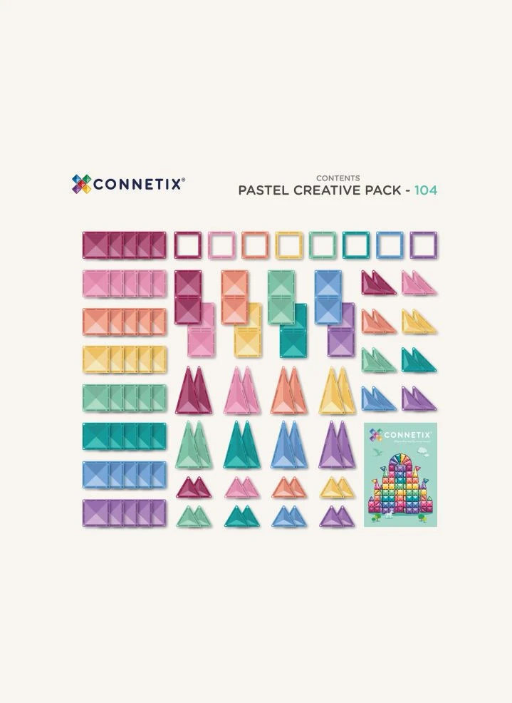 Connetix - Paquete Creativo - 104 Piezas | Pastel