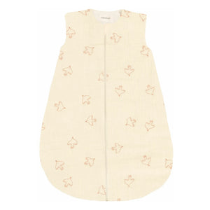 Nobodinoz - Saco de dormir de temporada Wabi-Sabi Hoshi Birds de muselina | Crema