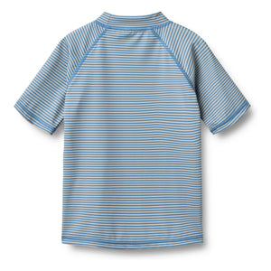Wheat - Camiseta de natación a rayas con protección UV Jackie de fibras recicladas | Azul claro