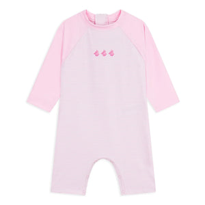 Petit Bateau - Bañador con protección UV a rayas | Rosa