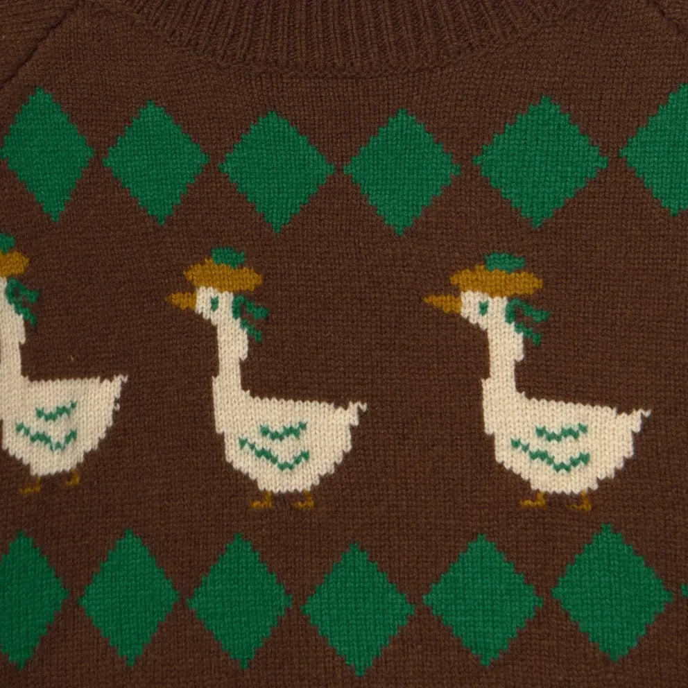 Tinycottons - "Geese" Yün Kazak | Kahverengi