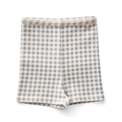 Soor Ploom - Shorts de vichy de algodón orgánico | Azul hielo