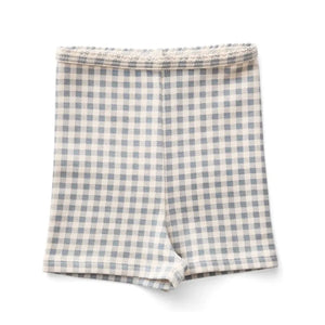 Soor Ploom - Shorts de vichy de algodón orgánico | Azul hielo