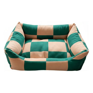 Aprobado por Fritz - Cama para perros a cuadros | Verde