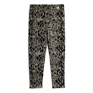 Mini Rodini - Leggings de leopardo de algodón orgánico | Gris
