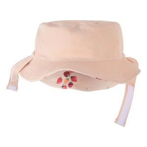 Petit Lem - Sombrero de fresa con protección UV de doble cara, fibras recicladas texturizadas | Rosa