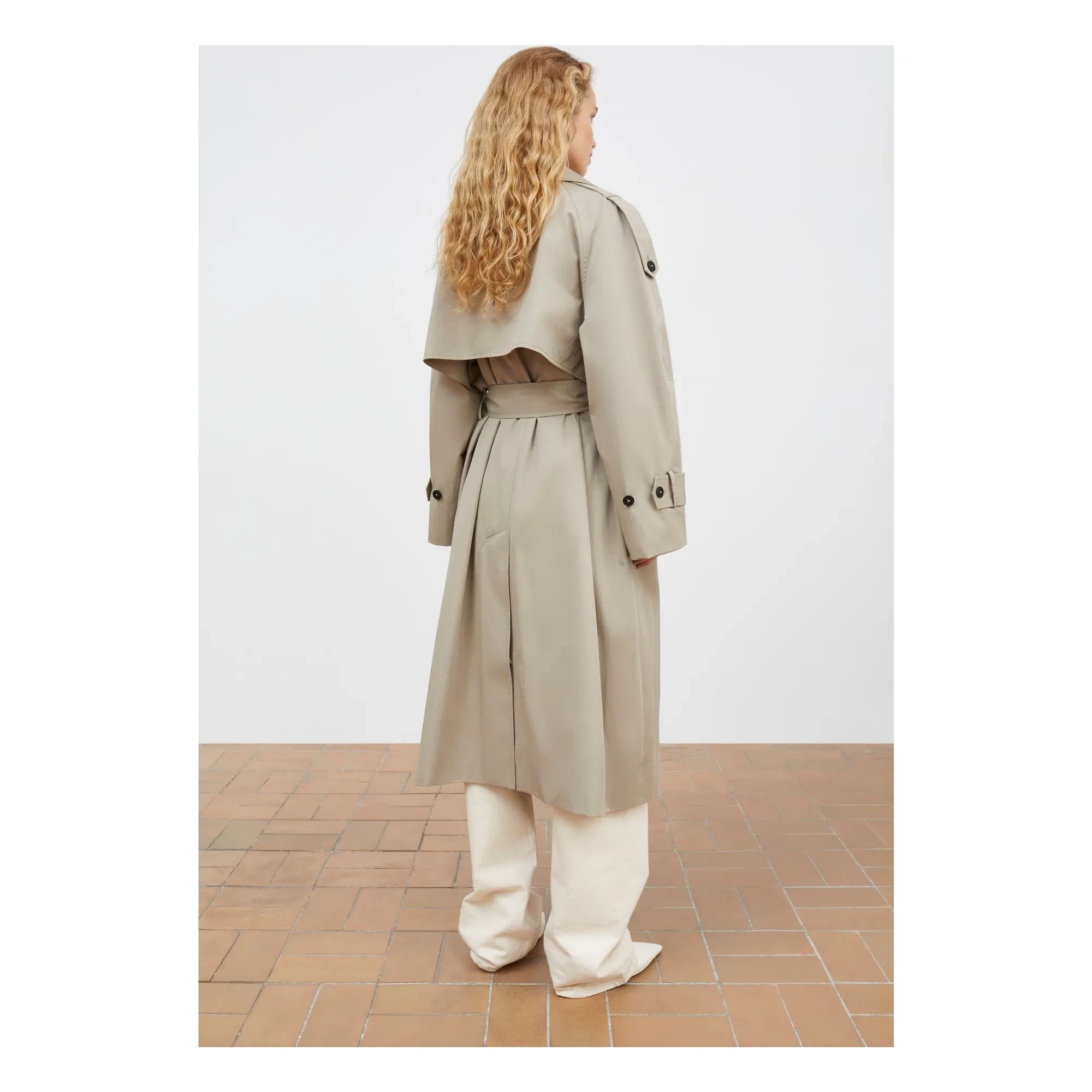 Skall Studio - Gabardina Mahsa Algodón Orgánico | Gris verdoso
