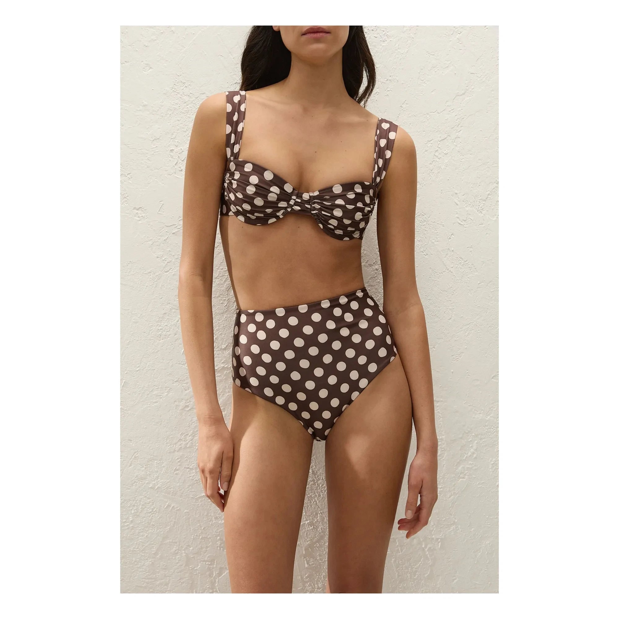 Faithfull the Brand - Top de bikini de lunares | Chocolate