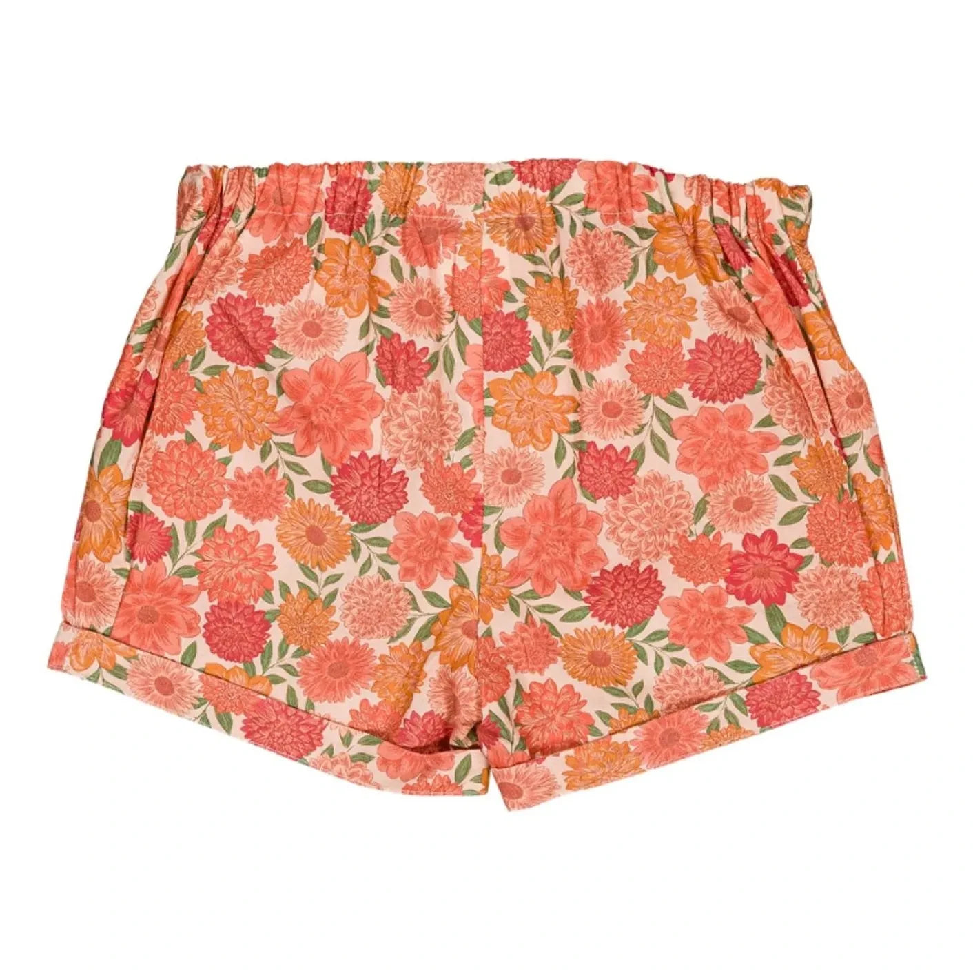 Loir - Camille Short Flores de Algodón Orgánico | Coral