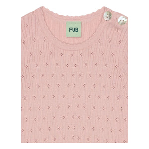 FUB - Body de punto fino de algodón orgánico Pointelle | Rosa claro