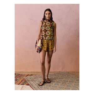 Boteh - Shorts de lino Alhambra | Ocre