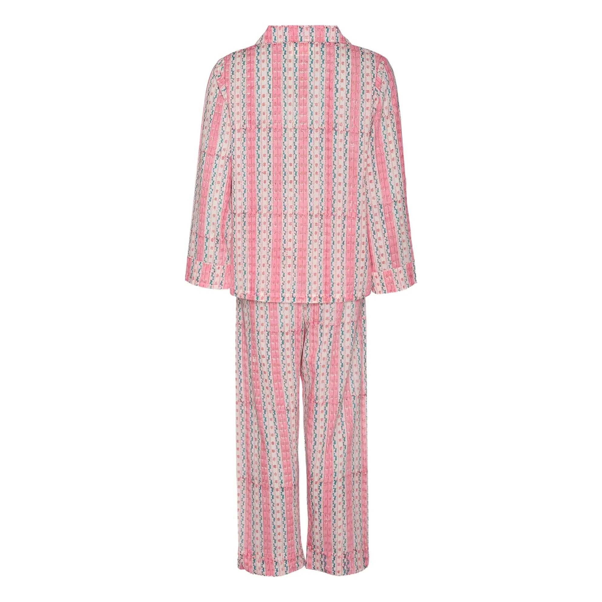 SISSEL EDELBO - Pijama de noche de algodón orgánico estampado | Rosa empolvado