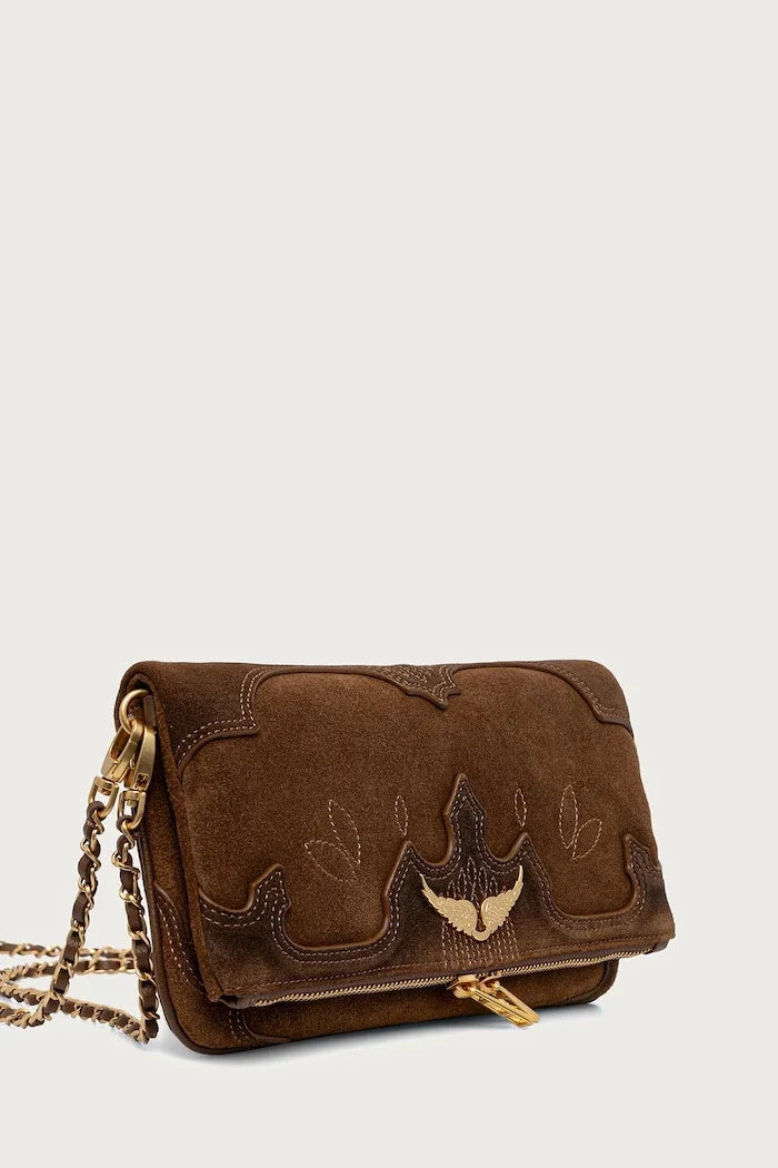 Bolso bandolera de ante para mujer