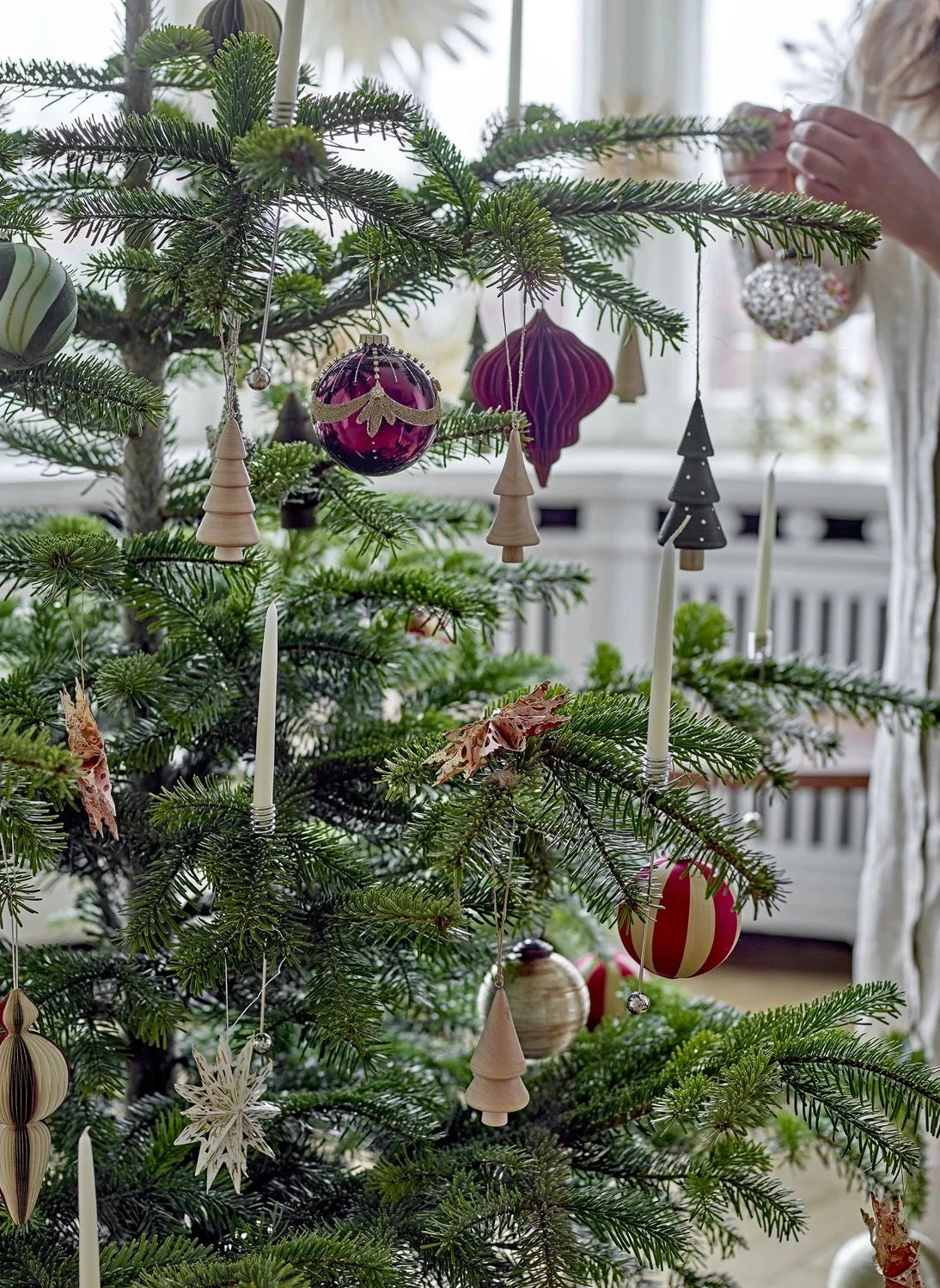 Bloomingville - Adornos de Árbol de Navidad Jayli - Set de 3 | Verde