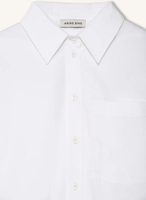 Anine Bing - Scott Camisa Cortada de Algodón | Blanca