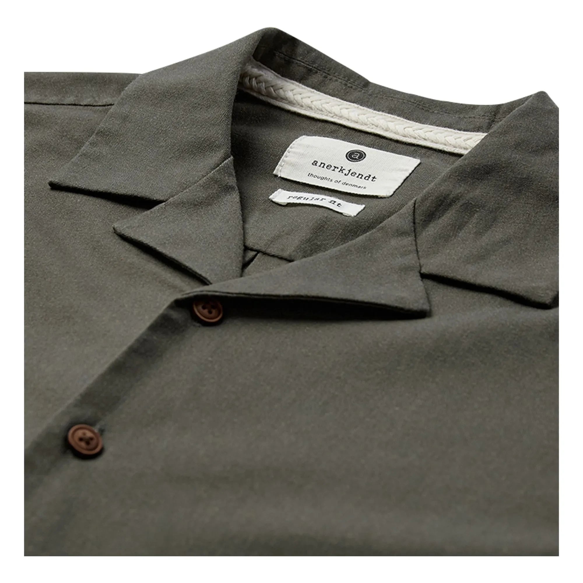 Anerkjendt - Camisa de lino Akleo | Verde oscuro