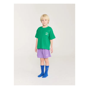 Bobo Choses - Conjunto de camiseta y pantalón corto de algodón orgánico con cocodrilo | Verde