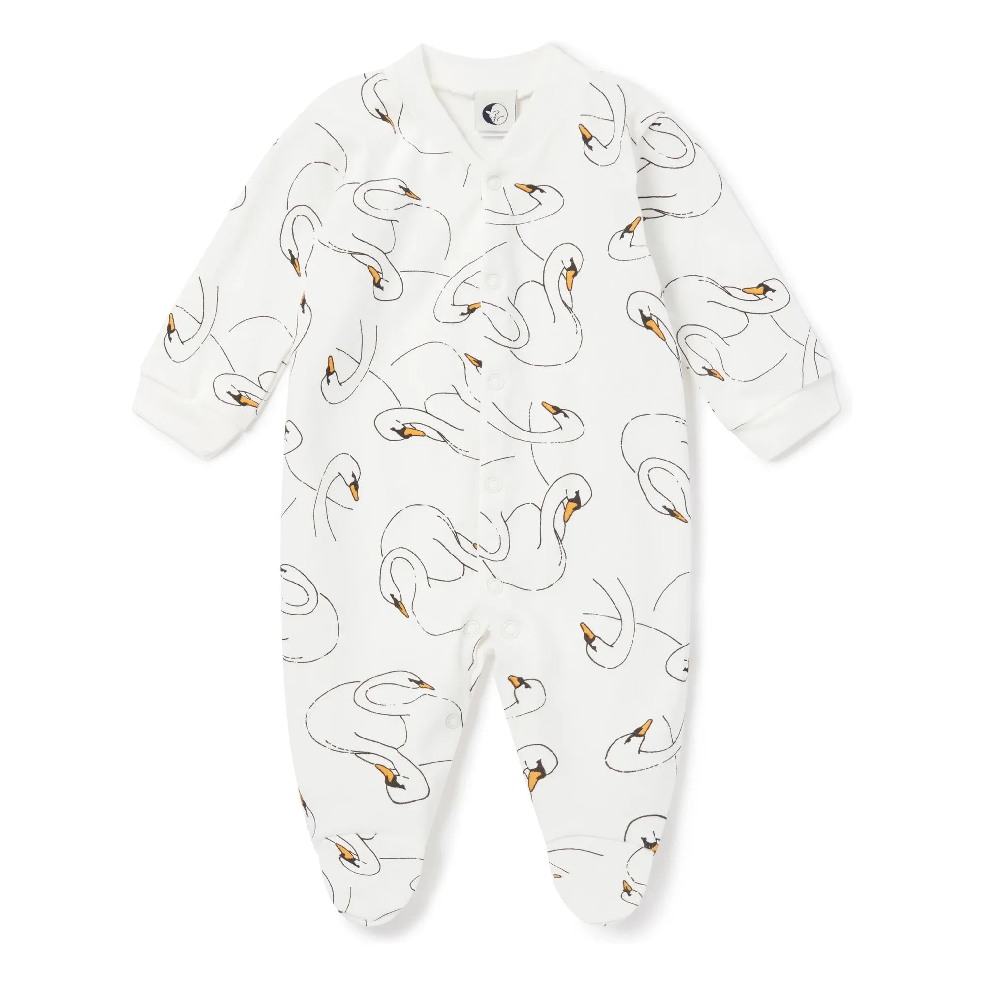 Sleepy Doe - Pijama de algodón orgánico con pies de cisne | Blanco