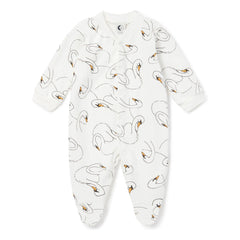 Sleepy Doe - Pijama de algodón orgánico con pies de cisne | Blanco