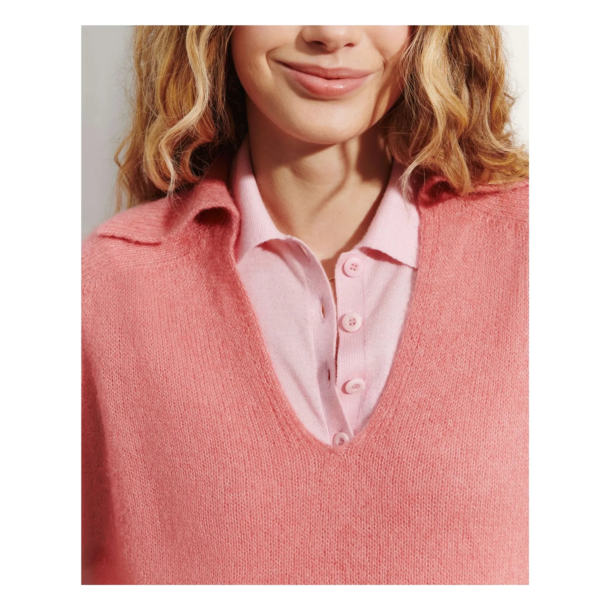 Bompard - Polo de alpaca y cachemira de seda | Rosa caramelo