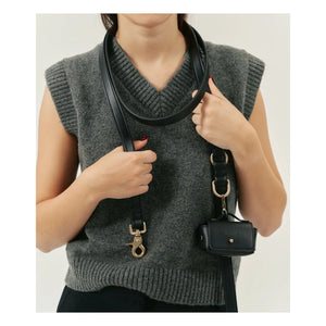 Cafide - Collar de perro de piel vegana | Negro