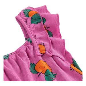 Bobo Choses - Vestido naranja con volantes de algodón orgánico | Púrpura